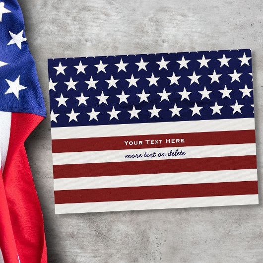 Amerikaanse vlag Patriottic Juli 4 de Blank Achter Briefkaart