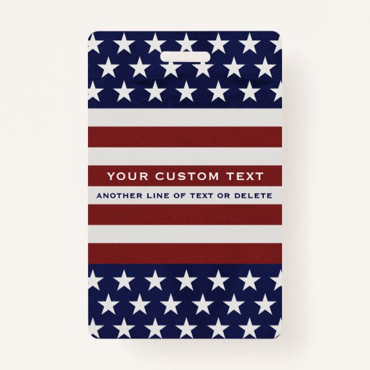 Amerikaanse Vlag Patriottic Juli 4 de Douane Badge (Voorkant)