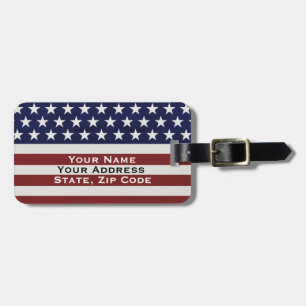 Amerikaanse Vlag Patriottic Juli 4 de Douane Bagagelabel