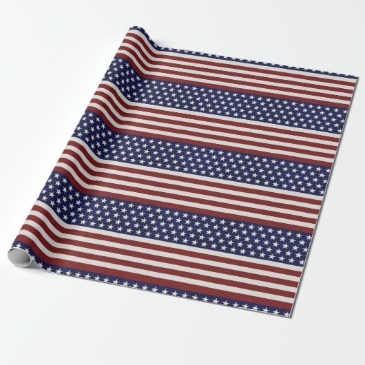 Amerikaanse Vlag Patriottic Juli 4 de Douane Cadeaupapier (Uitgerold)