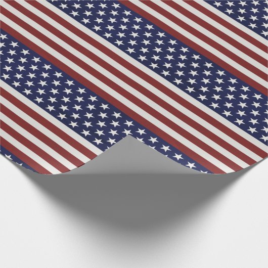 Amerikaanse Vlag Patriottic Juli 4 de Douane Cadeaupapier (Hoek)