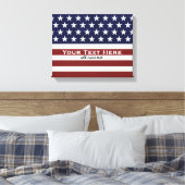 Amerikaanse Vlag Patriottic Juli 4 de Douane Canvas Afdruk (Insitu (Slaapkamer))