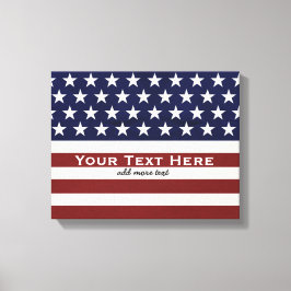 Amerikaanse Vlag Patriottic Juli 4 de Douane Canvas Afdruk
