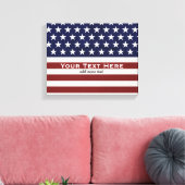 Amerikaanse Vlag Patriottic Juli 4 de Douane Canvas Afdruk (Insitu (Woonkamer))
