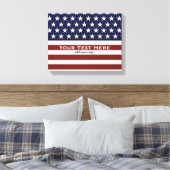 Amerikaanse Vlag Patriottic Juli 4 de Douane Canvas Afdruk (Insitu (Slaapkamer))