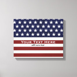 Amerikaanse Vlag Patriottic Juli 4 de Douane Canvas Afdruk