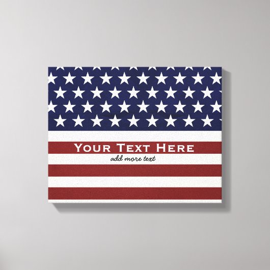 Amerikaanse Vlag Patriottic Juli 4 de Douane Canvas Afdruk (Voorkant)
