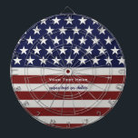 Amerikaanse Vlag Patriottic Juli 4 de Douane Dartbord<br><div class="desc">Amerikaanse vlag geïnspireerd - Patriottisch rood,  wit en blauw dartboard,  aangepast aan jouw naam,  tekst,  patriottisch gezegde of gewoon de tekst verwijderen.  Show je Amerikaanse trots elke dag,  op 4 juli,  herdenkingsdag of Veteranendag met dit geweldige patriottische ontwerp.</div>