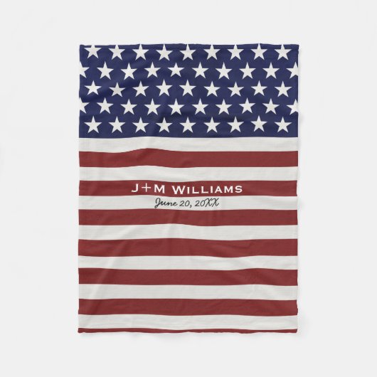 Amerikaanse Vlag Patriottic Juli 4 de Douane Fleece Deken (Voorkant)