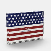 Amerikaanse Vlag Patriottic Juli 4 de Douane Fotoblokken (Links)