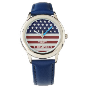 Amerikaanse Vlag Patriottic Juli 4 de Douane Horloge