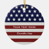 Amerikaanse Vlag Patriottic Juli 4 de Douane Keramisch Ornament (Voorkant)