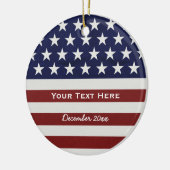 Amerikaanse Vlag Patriottic Juli 4 de Douane Keramisch Ornament (Links)