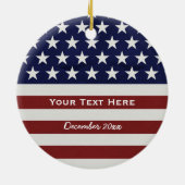 Amerikaanse Vlag Patriottic Juli 4 de Douane Keramisch Ornament (Achterkant)