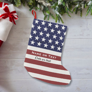 Amerikaanse Vlag Patriottic Juli 4 de Douane Kleine Kerstsok