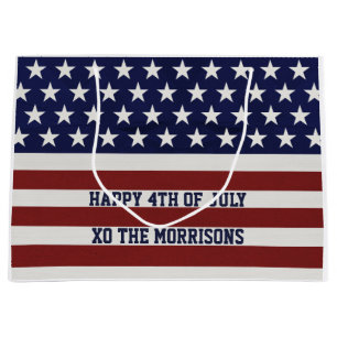 Amerikaanse Vlag Patriottic Juli 4 de Douane Large Cadeautasje