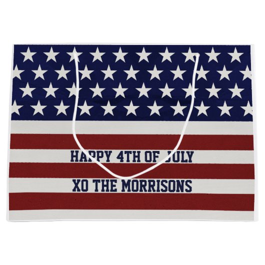 Amerikaanse Vlag Patriottic Juli 4 de Douane Large Cadeautasje (Voorkant)