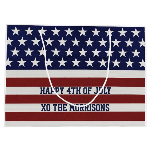 Amerikaanse Vlag Patriottic Juli 4 de Douane Large Cadeautasje (Achterkant)