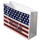 Amerikaanse Vlag Patriottic Juli 4 de Douane Large Cadeautasje (Voorkant Gekanteld)