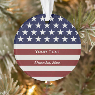 Amerikaanse Vlag Patriottic Juli 4 de Douane Ornament