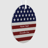 Amerikaanse Vlag Patriottic Juli 4 de Douane Ornament (voorkant)