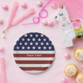 Amerikaanse Vlag Patriottic Juli 4 de Douane Papieren Bordje (Feest)