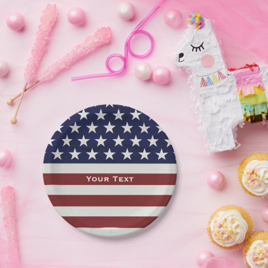 Amerikaanse Vlag Patriottic Juli 4 de Douane Papieren Bordje (Feest)