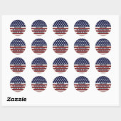 Amerikaanse Vlag Patriottic Juli 4 de Douane Ronde Sticker (Vel)