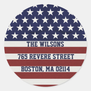 Amerikaanse Vlag Patriottic Juli 4 de Douane Ronde Sticker