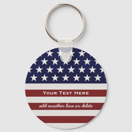 Amerikaanse Vlag Patriottic Juli 4 de Douane Sleutelhanger (Achterkant)