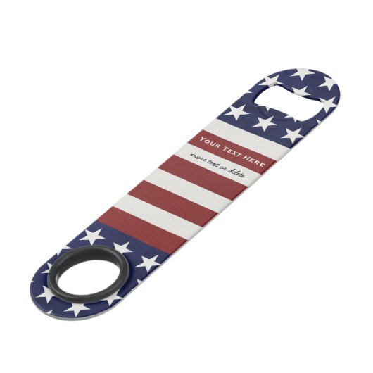 Amerikaanse Vlag Patriottic Juli 4 de Douane Speed Flessenopener (Voorkant Gekanteld)