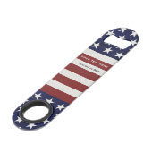 Amerikaanse Vlag Patriottic Juli 4 de Douane Speed Flessenopener (Achterkant Gekanteld)
