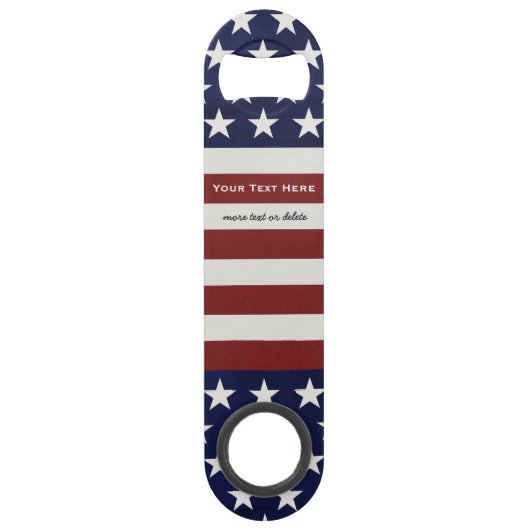 Amerikaanse Vlag Patriottic Juli 4 de Douane Speed Flessenopener (Voorkant)
