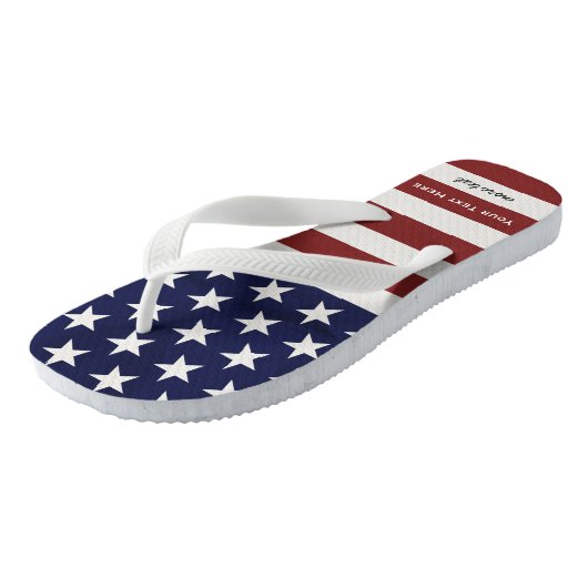 Amerikaanse Vlag Patriottic Juli 4 de Douane Teenslippers (Schuin)