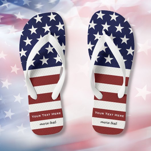Amerikaanse Vlag Patriottic Juli 4 de Douane Teenslippers