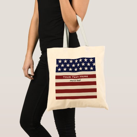 Amerikaanse Vlag Patriottic Juli 4 de Douane Tote Bag (Voorkant (product))