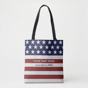 Amerikaanse Vlag Patriottic Juli 4 de Douane Tote Bag