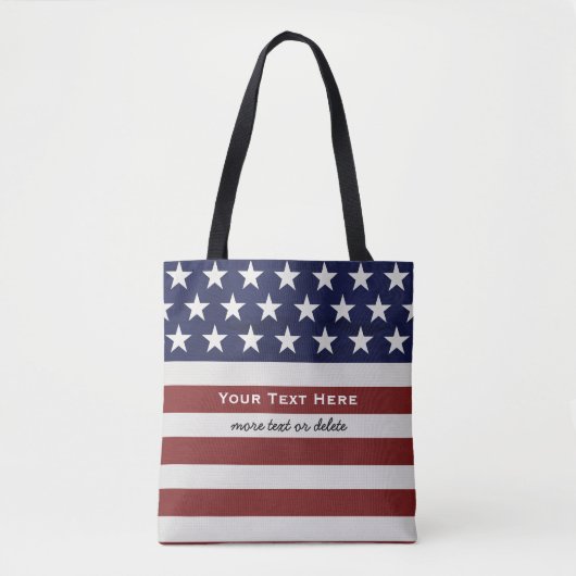 Amerikaanse Vlag Patriottic Juli 4 de Douane Tote Bag (Voorkant)
