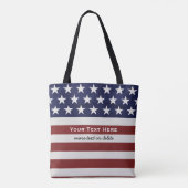 Amerikaanse Vlag Patriottic Juli 4 de Douane Tote Bag (Achterkant)