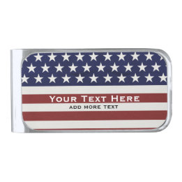 Amerikaanse Vlag Patriottic Juli 4 de Douane Verzilverde Geldclip