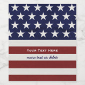 Amerikaanse Vlag Patriottic Juli 4 de Douane Wijn Etiket (Enkel label)