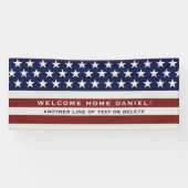 Amerikaanse Vlag Patriottic Juli 4e Welkome Thuis Spandoek (Horizontaal)