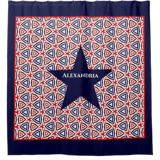Amerikaanse vlag Patriottic Pattern Star Douchegordijn (Voorkant)