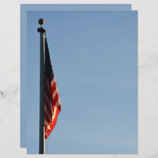 Amerikaanse vlag Patriottic Scrapbook Paper (Voorkant / Achterkant)