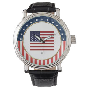 Amerikaanse vlag Patriottic Wrist Watch Horloge