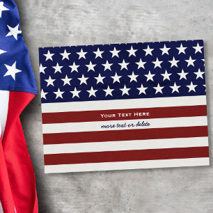 Amerikaanse Vlag Patriottisch 4 juli Achterkant Bl Briefkaart
