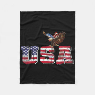 Amerikaanse Vlag Patriottisch 4 juli Adelaar Voor Fleece Deken