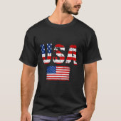 Amerikaanse vlag Patriottisch 4 juli Amerika Dag v T-shirt (Voorkant)