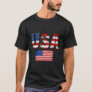 Amerikaanse vlag Patriottisch 4 juli Amerika Dag v T-shirt
