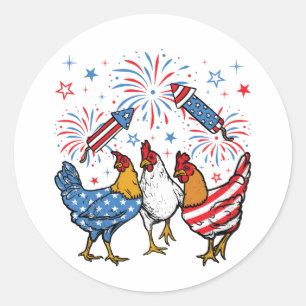 Amerikaanse vlag Patriottisch 4 juli Ronde Sticker